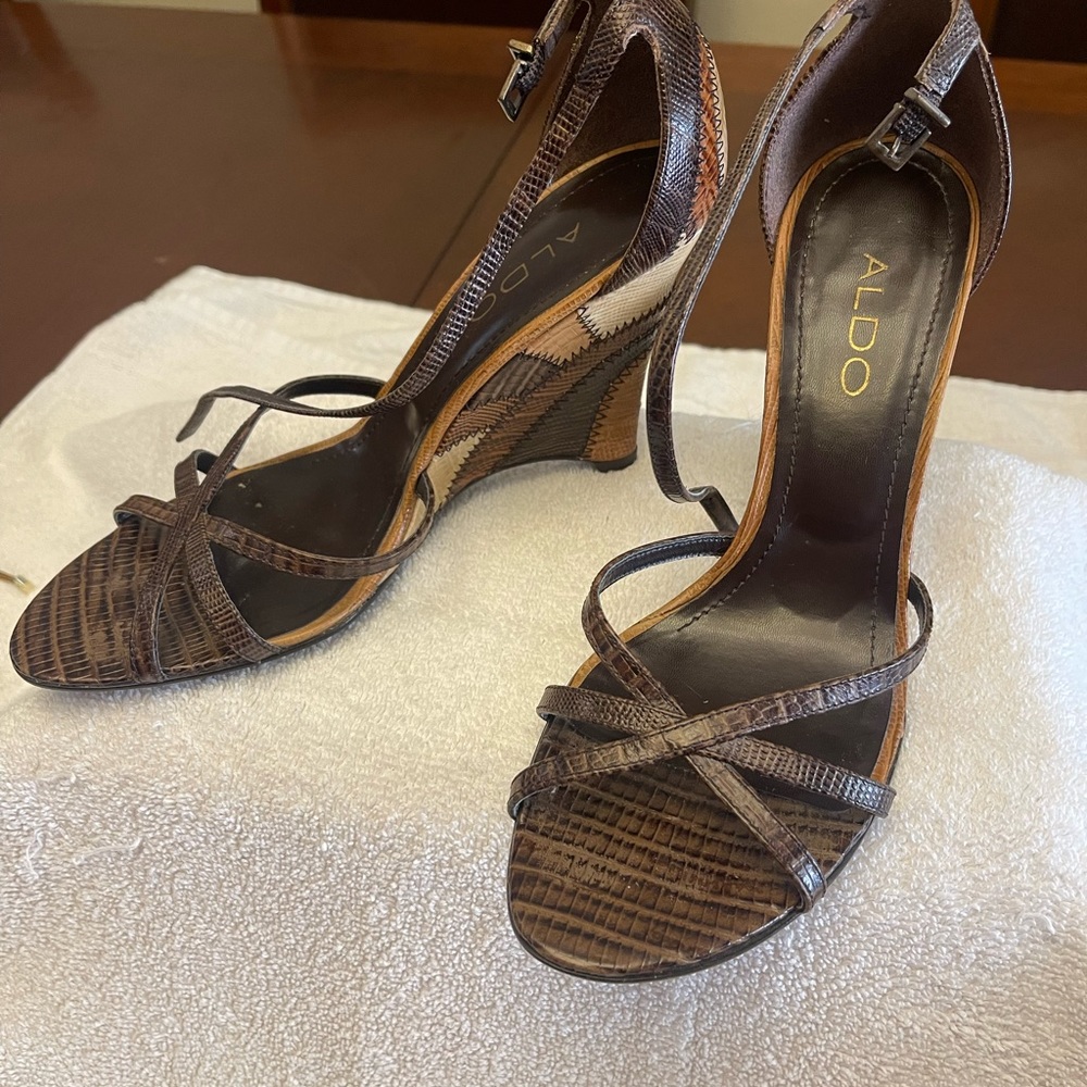Aldo Patchwork Leather Wedge Sandals. Worn Twice!… - image 2